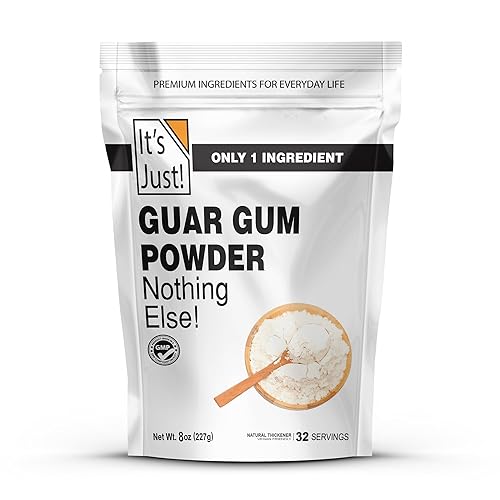 It's Just - Guar Gum, Gluten-Free, Non-GMO, Plant-Based Thickener & Binder, Thickens Cold Items, Keto Baking, Substitute Xanthan Gum, 8oz