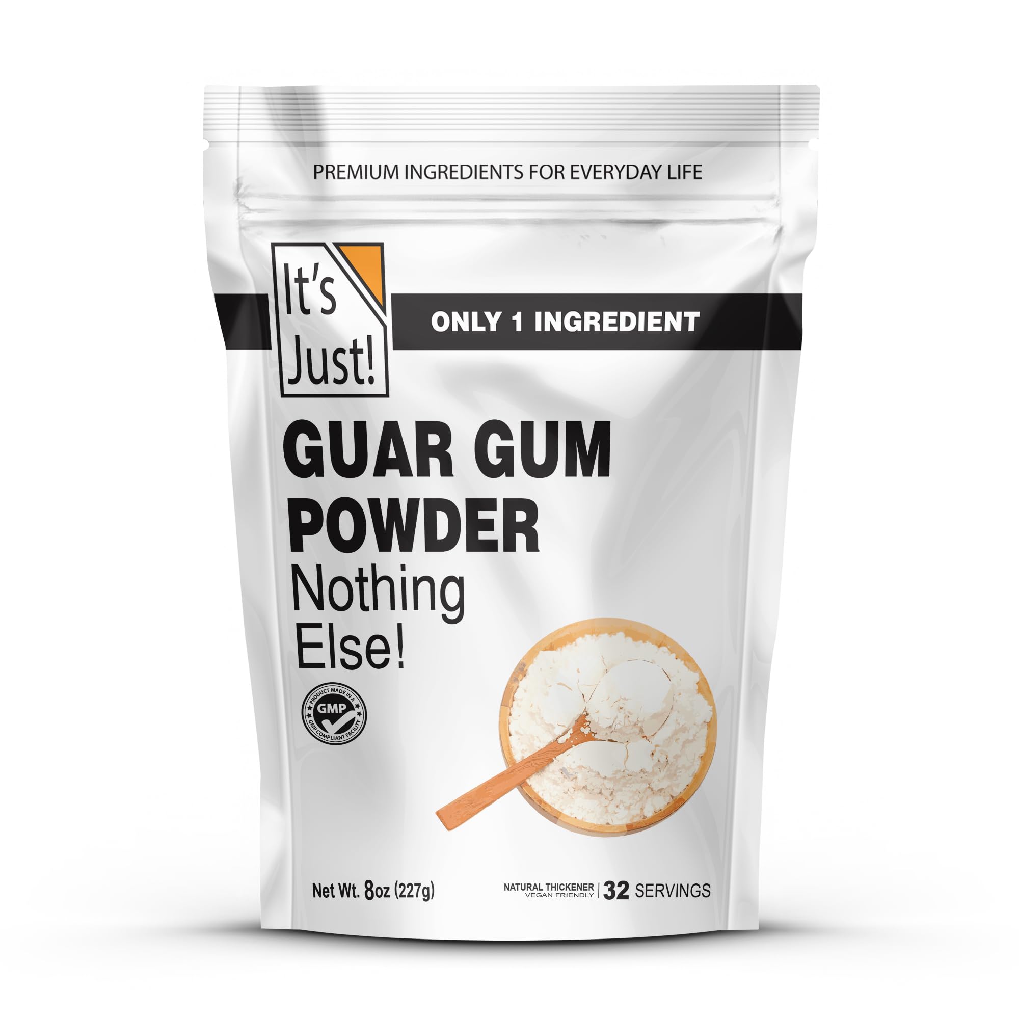It's Just - Guar Gum, Gluten-Free, Non-GMO, Plant-Based Thickener & Binder, Thickens Cold Items, Keto Baking, Substitute Xanthan Gum, 8oz