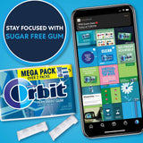 ORBIT Gum Peppermint Sugar Free Chewing Gum Individually Wrapped Mint Mega Packs, 6 Count, 30 Piece Bulk Box
