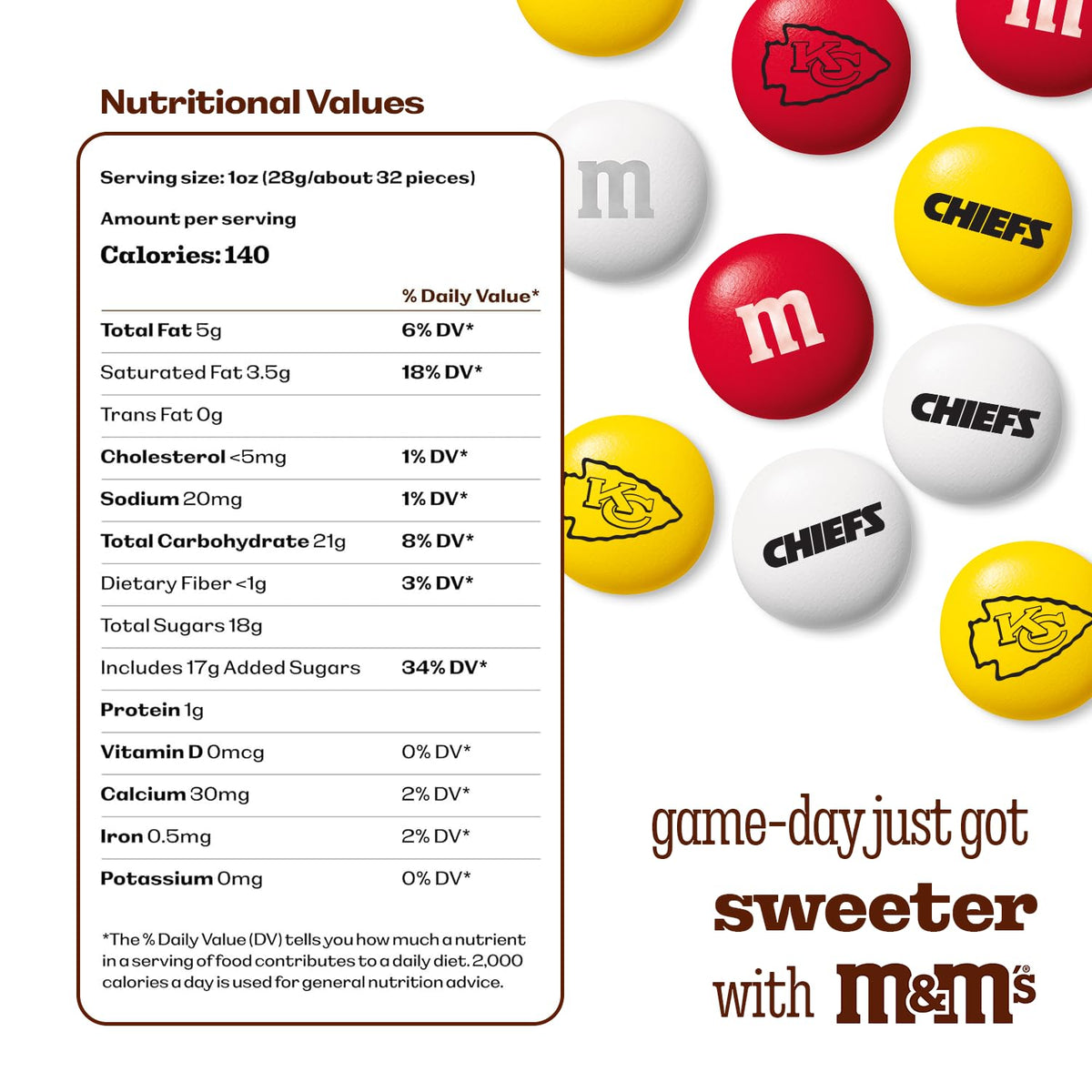M&M'S NFL Kansas City Chiefs Milk Chocolate Gift Jar, 12.7 oz