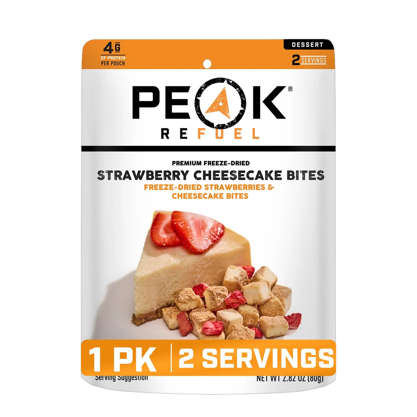 Peak Refuel Strawberry Cheesecake Bites 1-Pack | Freeze Dried Backpacking and Camping Food | Tasty Trail Treat | High Protein Snack Packs