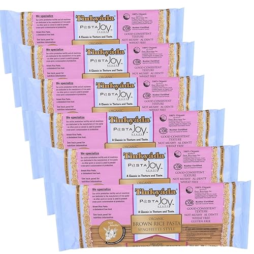 Brown Rice Spaghetti 12 oz - Organic Pasta for Salad and Pantry Staples - Rice Noodle Alternative - Dry Spaghetti for Everyday Cooking - Pack of 6