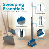 BLACK+DECKER Butler Broom & Dustpan Set - Stand-Up Design - Lightweight, Space-Saving Combo for Kitchen, Living Room, Bathroom, Lobby Floors - Home