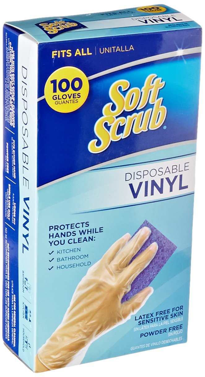 big time products llc 11200-16 Soft Scrub, 100 Count, Disposable Vinyl Gloves