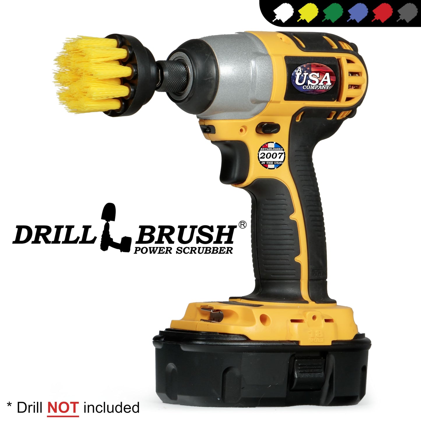 Household Power Scrubber Cordless Drill Battery Operated Bathroom and Tile Scrub Brush