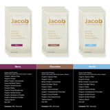 Jacob Bar, Protein Bars, Variety Pack (9 Bars Total) Contains 3 of Each; Chocolate, Vanilla, Berry - 20g Grass-Fed Protein, No Seed Oils, Nothing