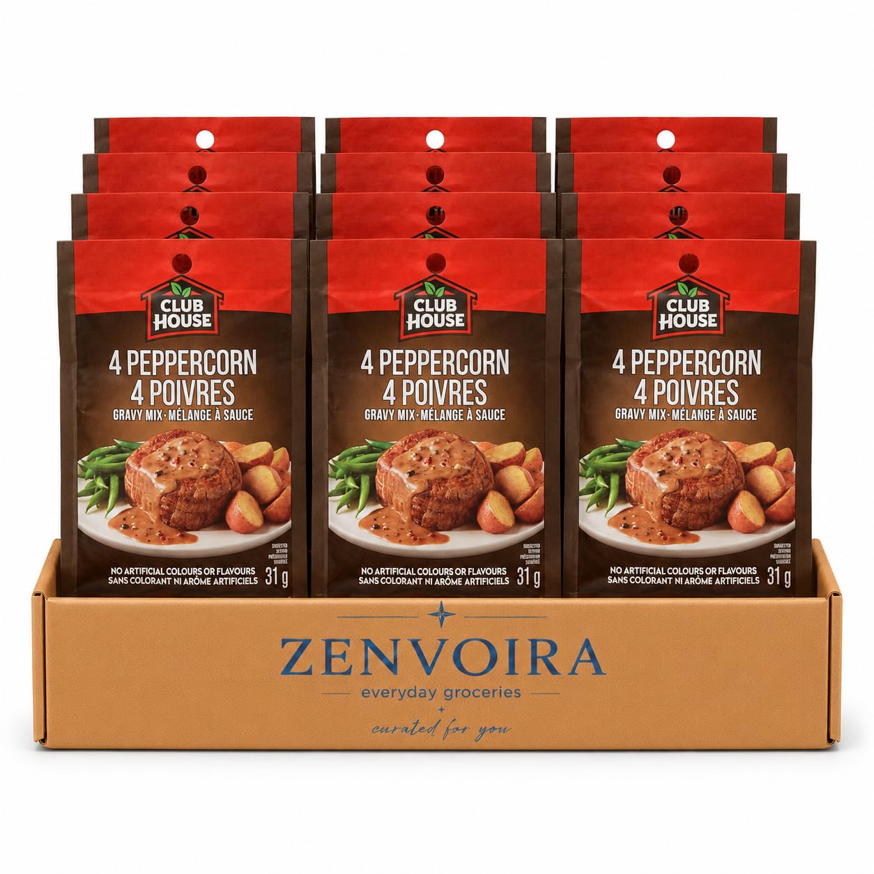 ZENVOIRA Seasonings 4 Peppercorn Gravy Mix Club House - 31g/1oz - 12 Ct