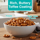 P-Nuttles Plus Toffee Pretzels, 10 Ounce Resealable Bag (Pack of 1) - Butter Toffee Peanuts and Pretzels - Perfect Gourmet Snack Mix for Parties