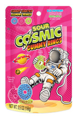 Cosmic Sour Gummy Ring Candies (Pack of 8) - Bold Fruity Flavors with Chewy Sour Sugar Coating - Perfect for Parties, Events, and Candy Buffets