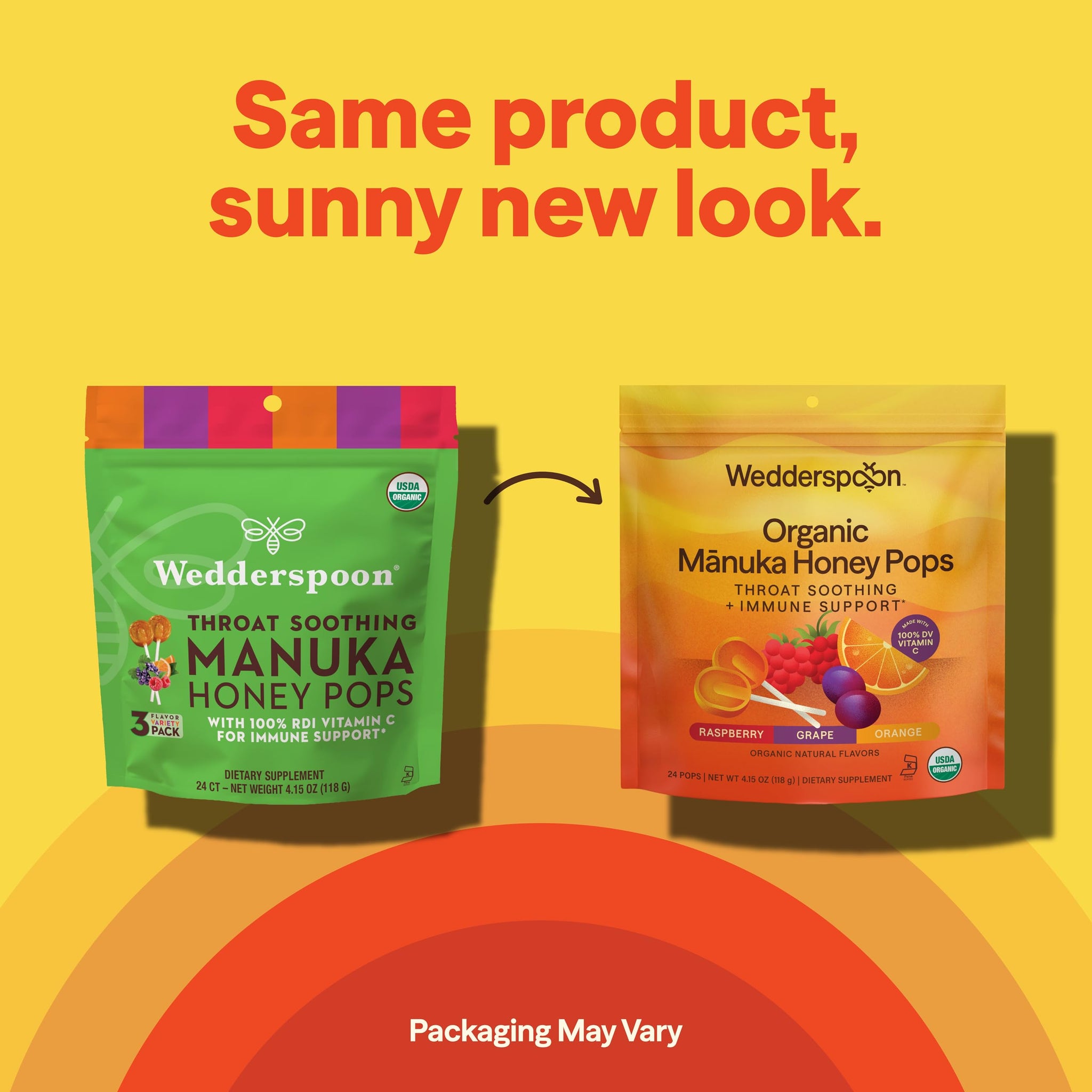 Wedderspoon Organic Manuka Honey Lollipops | Variety Pack | 24 Count | Genuine New Zealand Manuka Honey + Vitamin C | Non-GMO, No Artificial Flavors