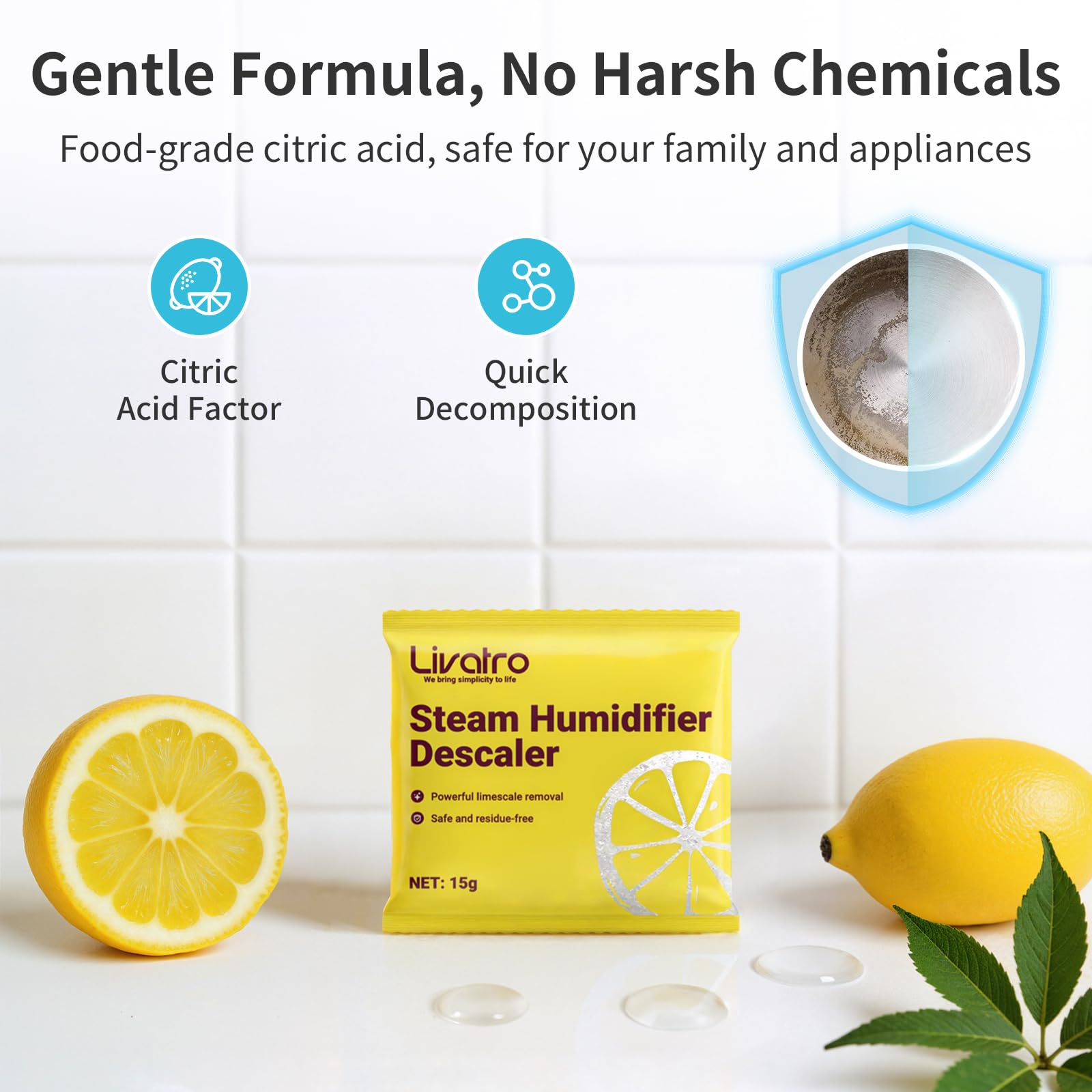 Citric Acid Cleaning - 8 Individually Wrapped Descalers for Humidifiers, Kettles & Distillers | Powerful Anti?Limescale, Moisture?Resistant