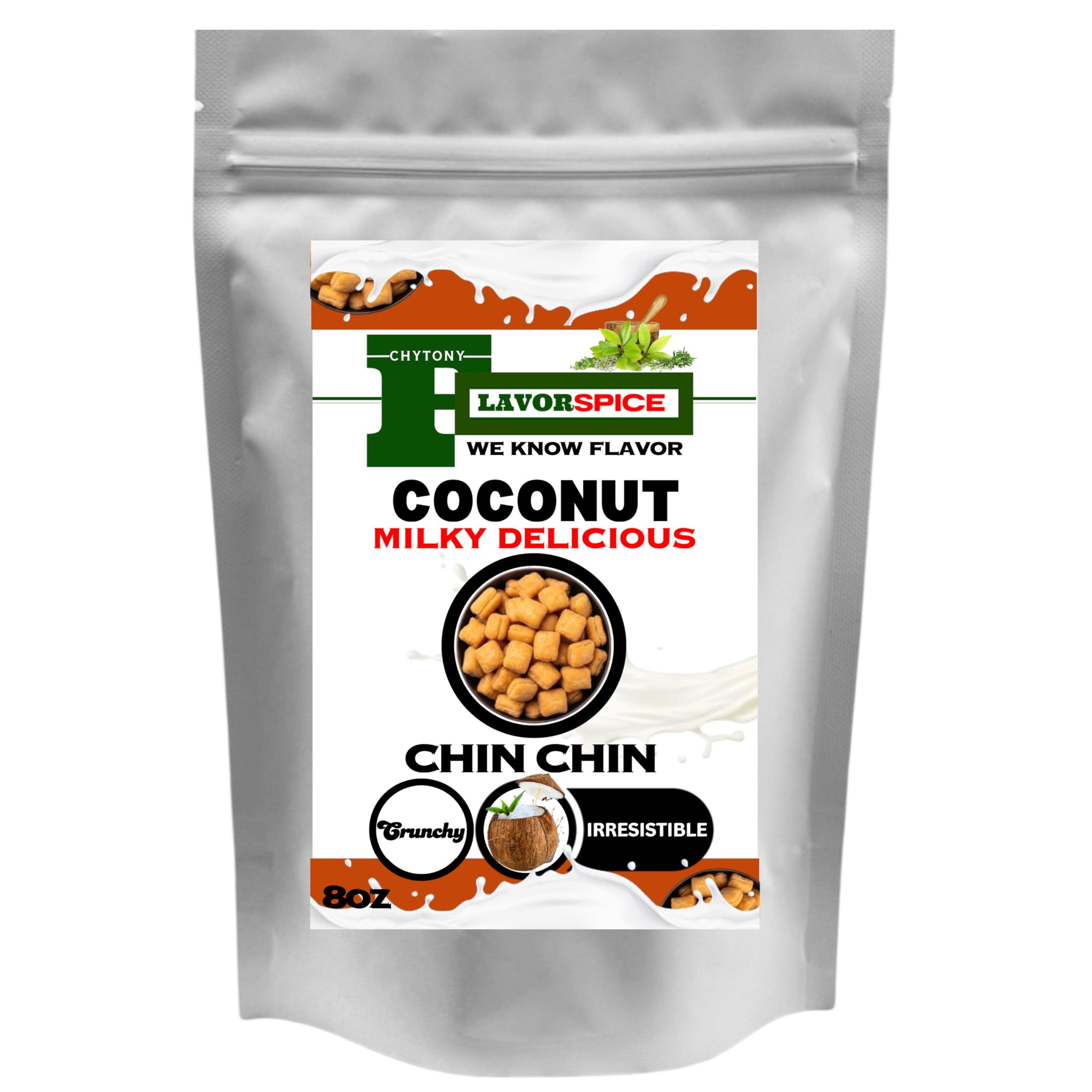 CHIN CHIN - (8oz, Crunchy, Milky and Coconut Delicious Snack)