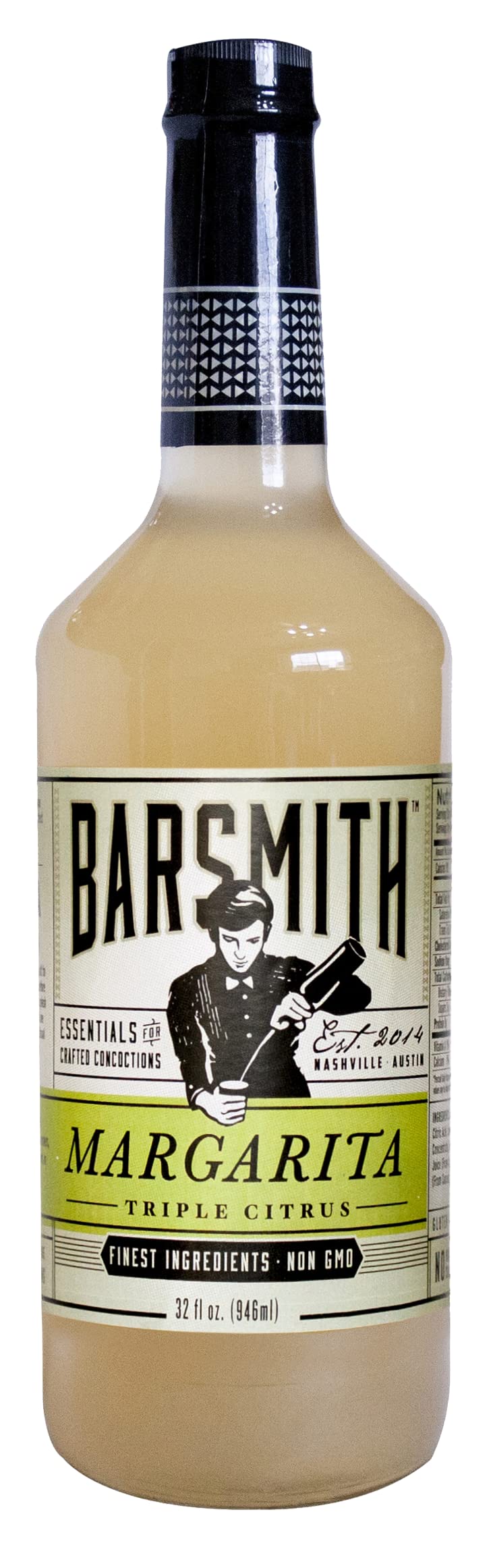 Barsmith Bar Essentials Margarita Mix, Triple Citrus Blend with Lime, Orange & Lemon Juice, 32-oz. Bottle, Pack of 3
