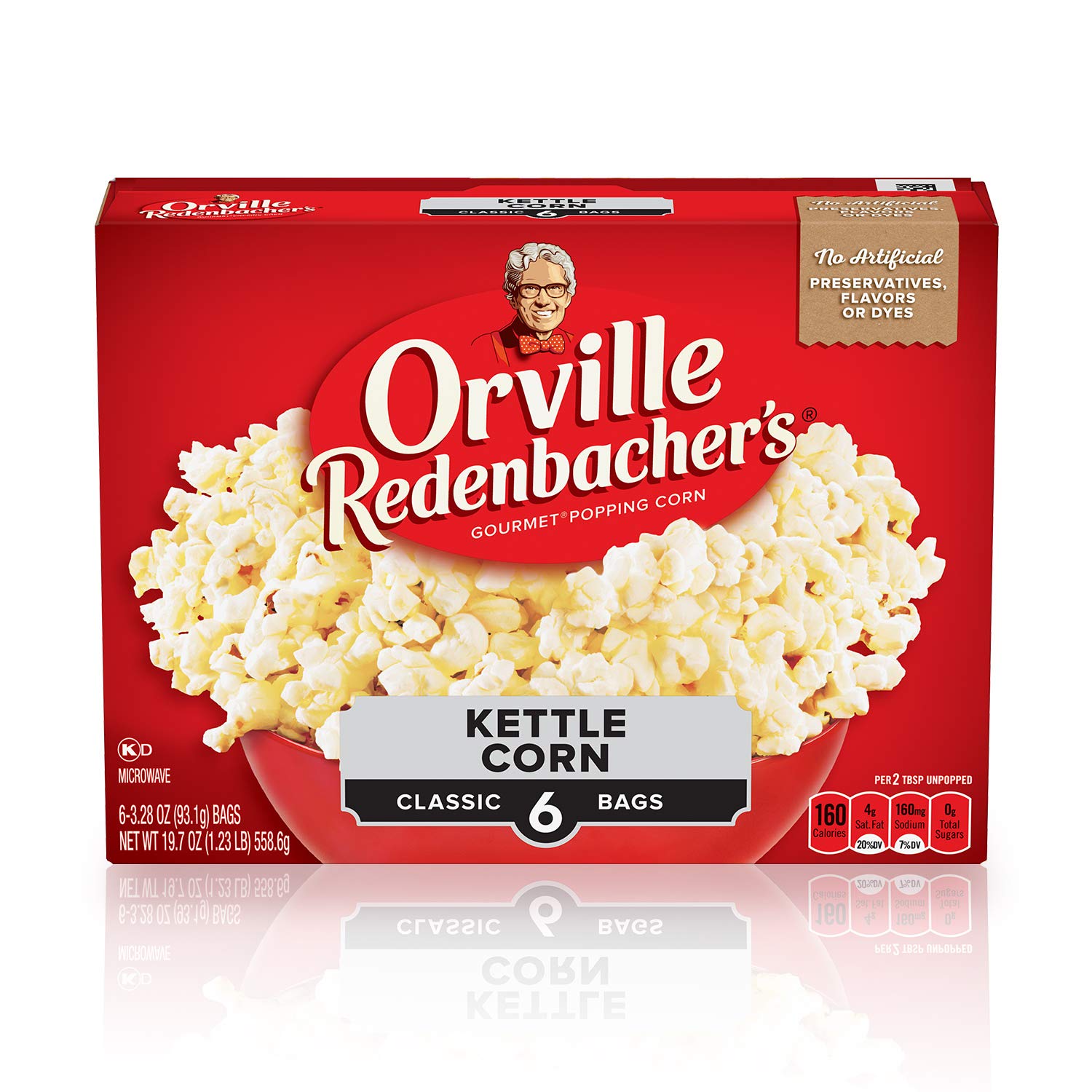 Orville Redenbacher’s Microwave Popcorn, Kettle Corn, 3g Fiber Per Serving, 3.3 oz., 6-Count