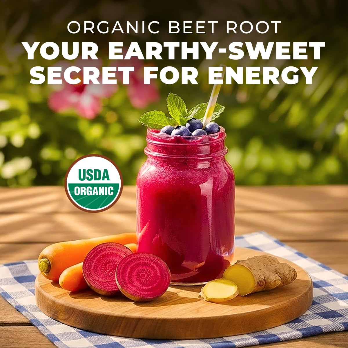 Gya Tea Co Organic Beet Root Powder 1.1 lb (17.64 oz) for Smoothies, Baking & Juice - Raw Beetroot Superfood & Natural Red Food Coloring for Energy
