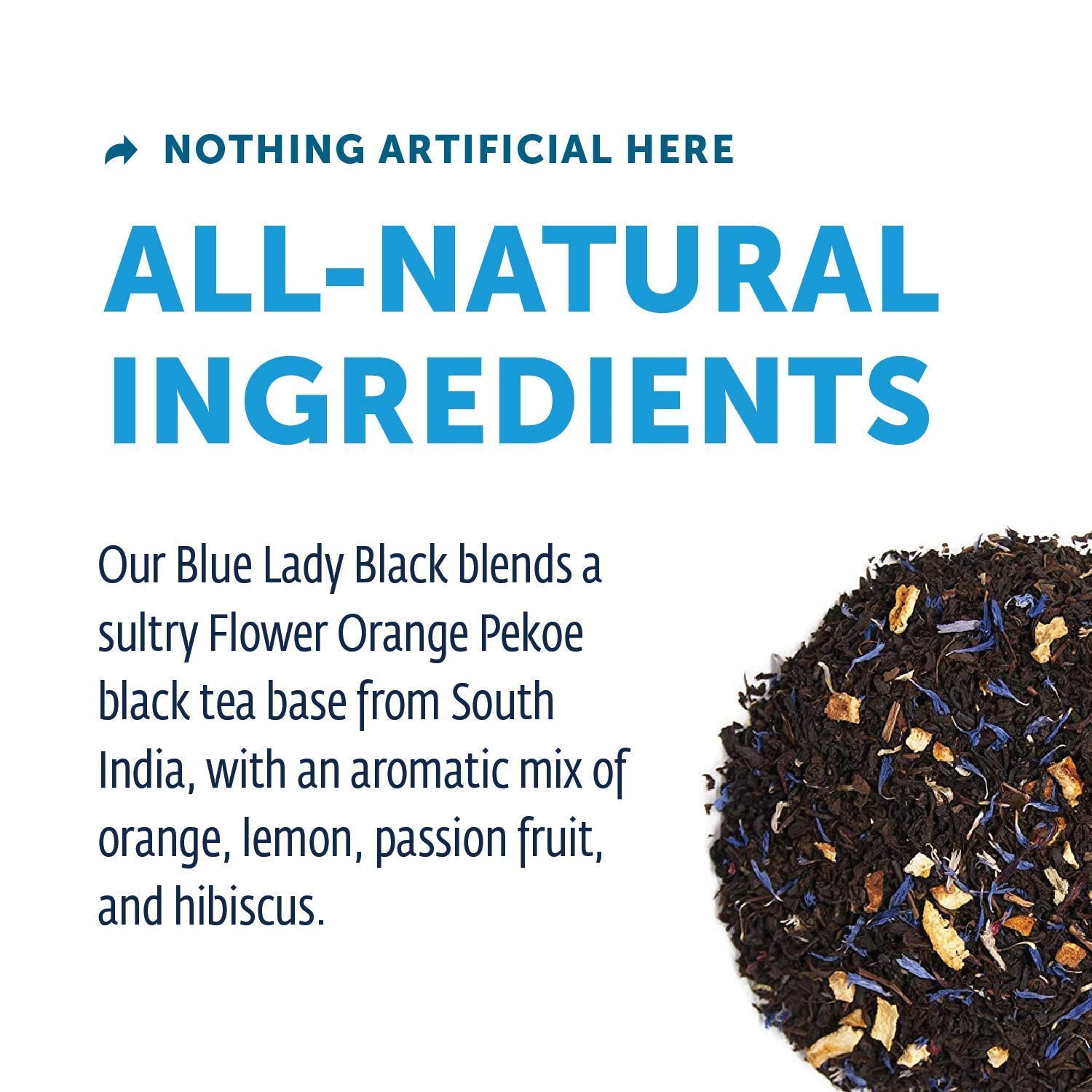 Zest Energy Tea Bags - Blue Lady Passion Fruit Black Tea - High Caffeine Tea for Morning Energy, Focus & Clarity - Natural Caffeinated Tea with 150mg