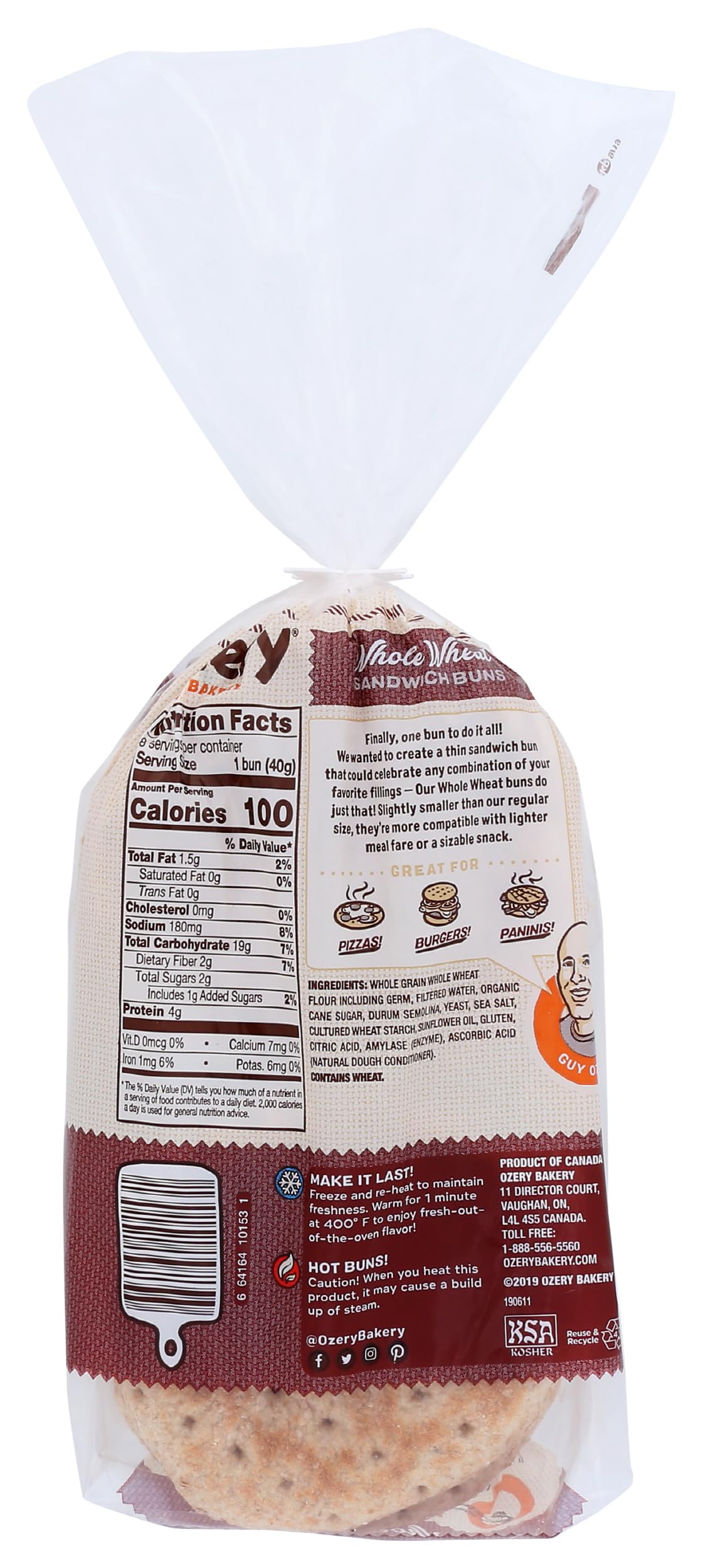 Ozery Bakery Whole Wheat 100 Calorie Sandwich Buns, 11.3 OZ