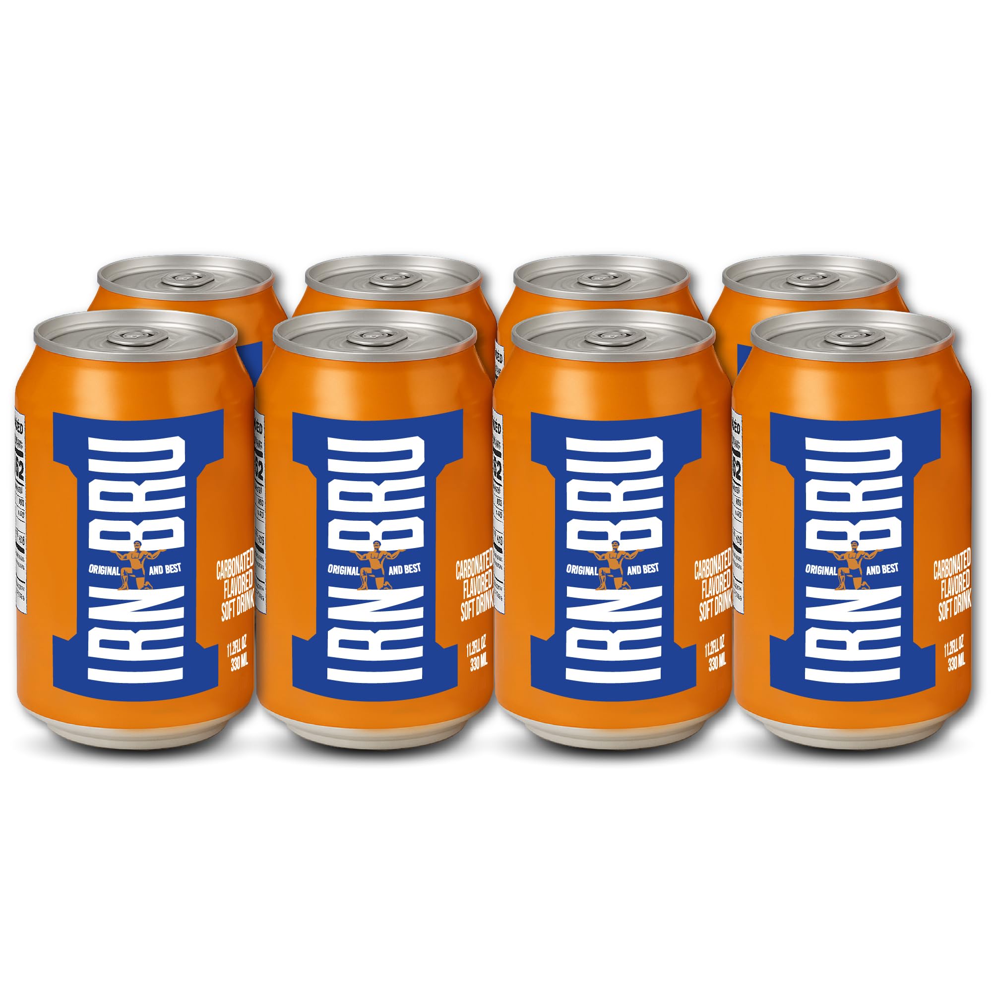 IRN-BRU Original Scottish Sparkling Soda, Citrus Flavored Carbonated Drink - Sparkling Flavored Soft Drink, 32 Flavor Recipe, 11.1 fl oz Cans, Pack
