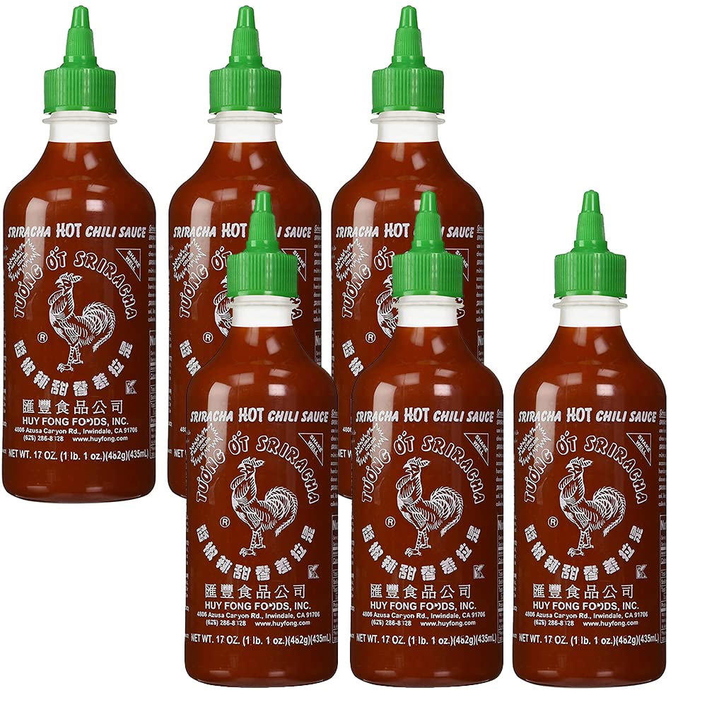 Sriracha Hot Chili Sauce 17oz, pack of 6