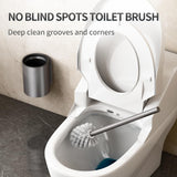 Meiyan Meili Gunmetal Gray Toilet Brush and Holder, Space Aluminum, Deep Cleaning, Rust-Free, Bathroom Cleaning Brush Set