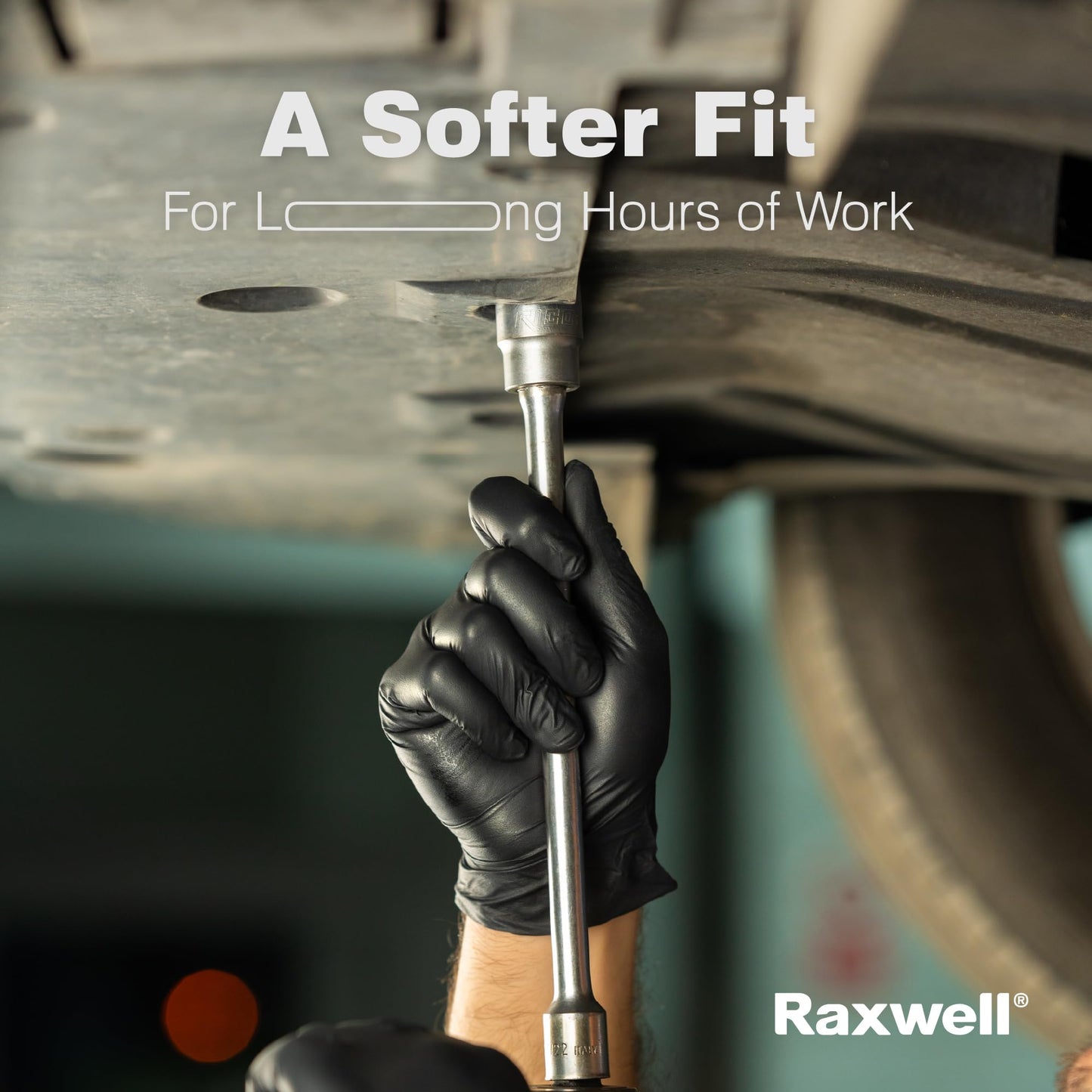 Raxwell Nitrile Gloves - Chemical Resistant Disposable Gloves - Powder Free Food Safe Cooking - Textured Grip for Cleaning & Industrial Tasks - Small