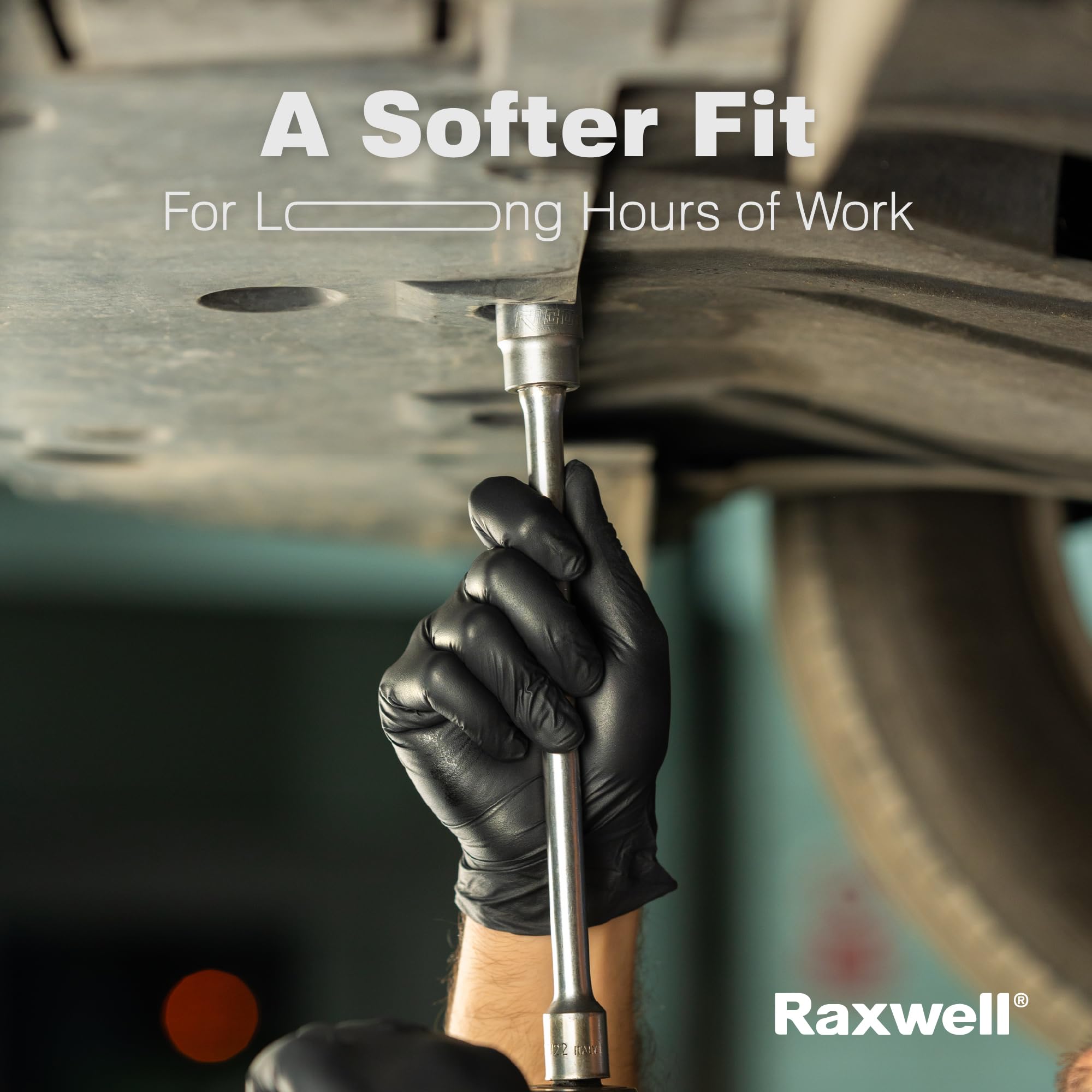 Raxwell Nitrile Gloves - Chemical Resistant Disposable Gloves - Powder Free Food Safe Cooking - Textured Grip for Cleaning & Industrial Tasks - Small