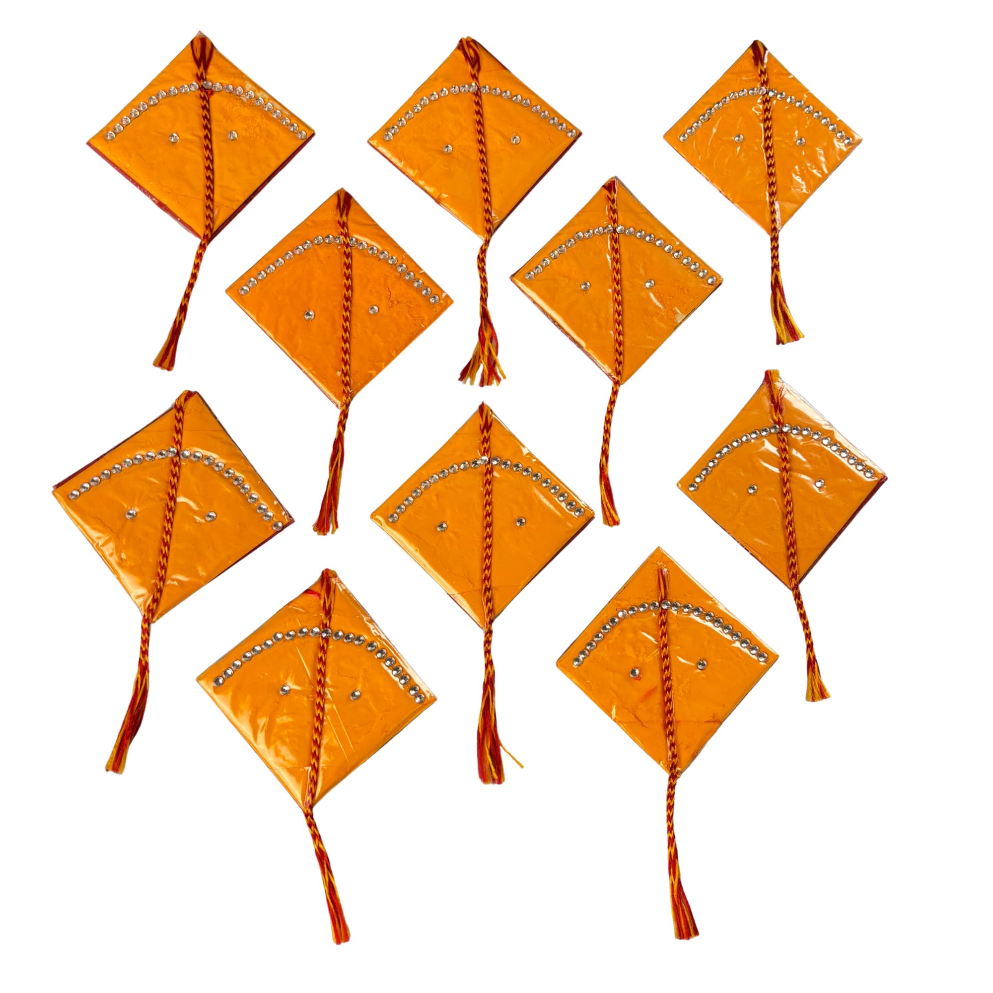 LOVENSPIRE Kite Style Mini Haldi Kumkum Packets for Pooja Thali - Decorative Sindoor & Turmeric Powder Combo for Wedding & Housewarming Favors