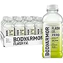 BODYARMOR Flash I.V. Zero Sugar Electrolyte Beverage, Lemon Lime, Hydration Drink For Rapid Rehydration, Post Workout Recovery, 20 Fl Oz (Pack of 12)