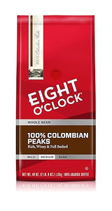 Eight O'Clock Whole Bean Coffee, Colombian Peaks, 40 Ounce