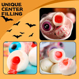 Apexy Eyeball Gummies - with Fruity Liquid Center Eyeball Candy for Halloween, Birthday, Trick Or Treat, Party Candy - Jelly Filled Gummies, Fat Free