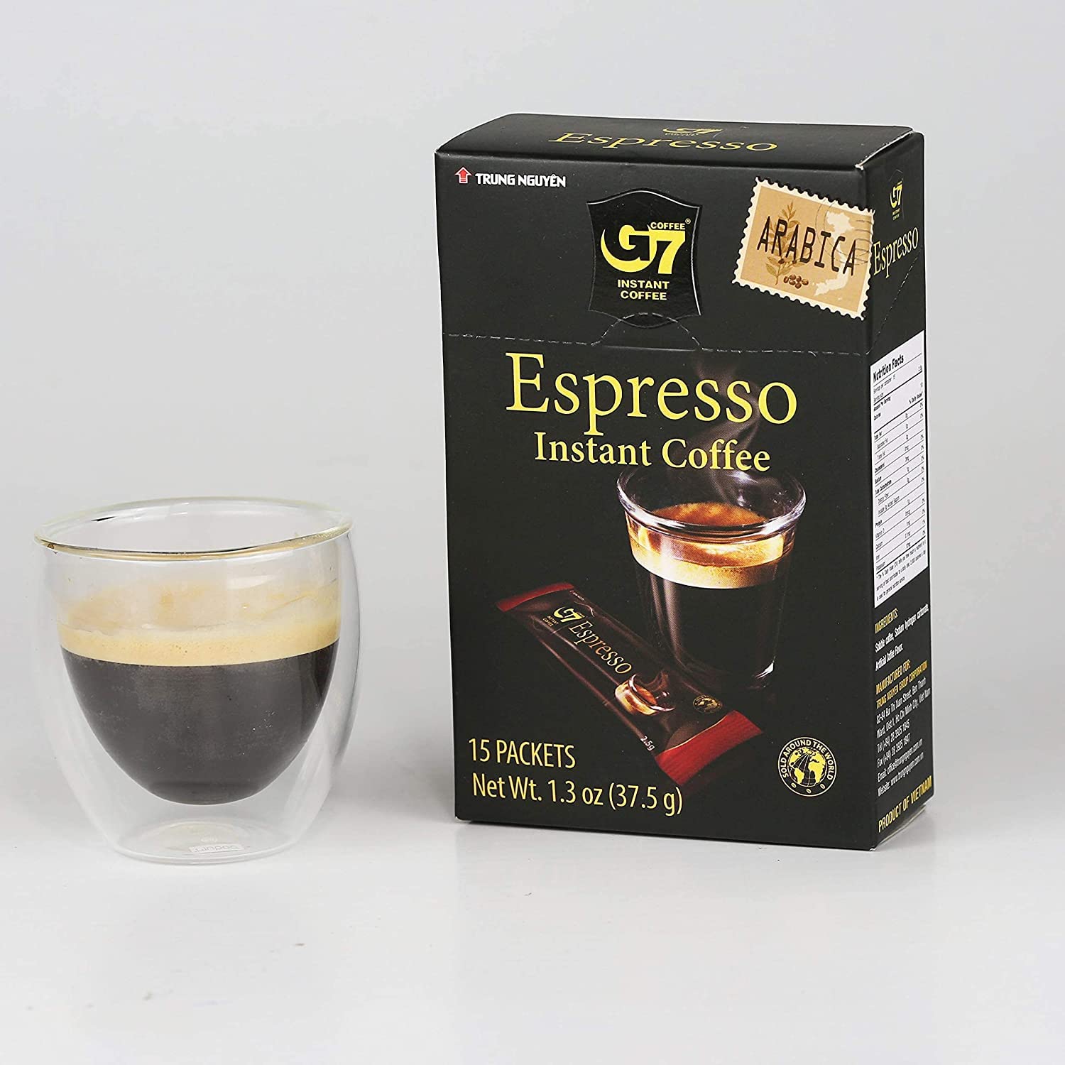 Trung Nguyen - G7 Instant Coffee - Espresso - Strong and Bold - Instant Vietnamese Coffee (15 Packets/Box, 4-Pack)