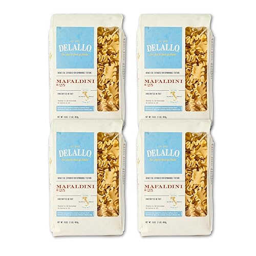 DeLallo Mafaldini Pasta, Mini Lasagna Noodles, Short Ruffle Shape, Vegan, Kosher, Non-GMO, Made in Italy with 100% Durum Wheat Semolina, Bronze Cut
