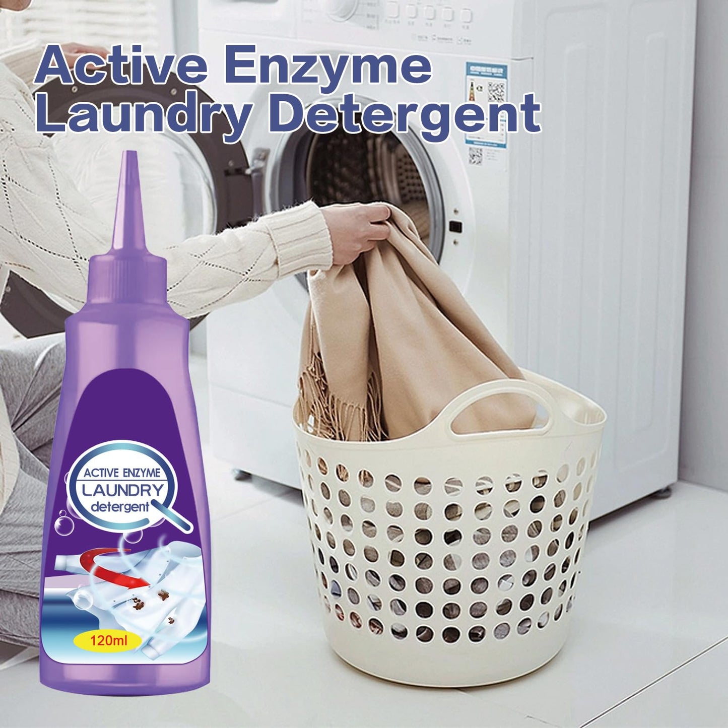 Active Enzyme Laundry Stain Remover - Garment Stubborn Stain Cleaner Oil Remover, Collar Stain Removal Spray (2Pcs)