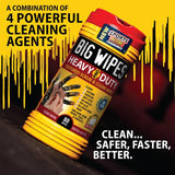 BIG WIPES Heavy Duty Industrial Hand Cleaning Wipes, Textured Scrubbing Degreaser Wipes for Mechanics and Tool Cleaner - 80 Count Canister (2 Pack)