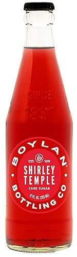Boylan Bottling Pure Cane Sugar Soda Pop, 12 oz Glass Bottles (Shirley Temple, Pack of 6)