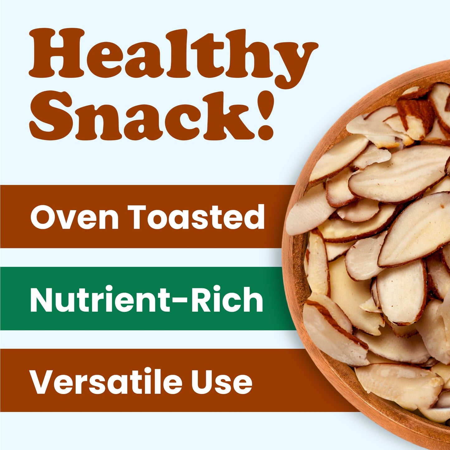 Dry Roasted Natural Sliced Almonds - 1.5 Pounds Unblanched Nuts, Oven Toasted, Unsalted, No Oil Added, Perfect for Cooking, Baking and Snacking