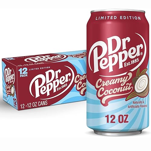 Louisiana Pantry Dr. Pepper Creamy Coconut 12 Ounce Cans or 20 Ounce Bottles (12 Pack 12oz, Dr. Pepper Creamy Coconut)