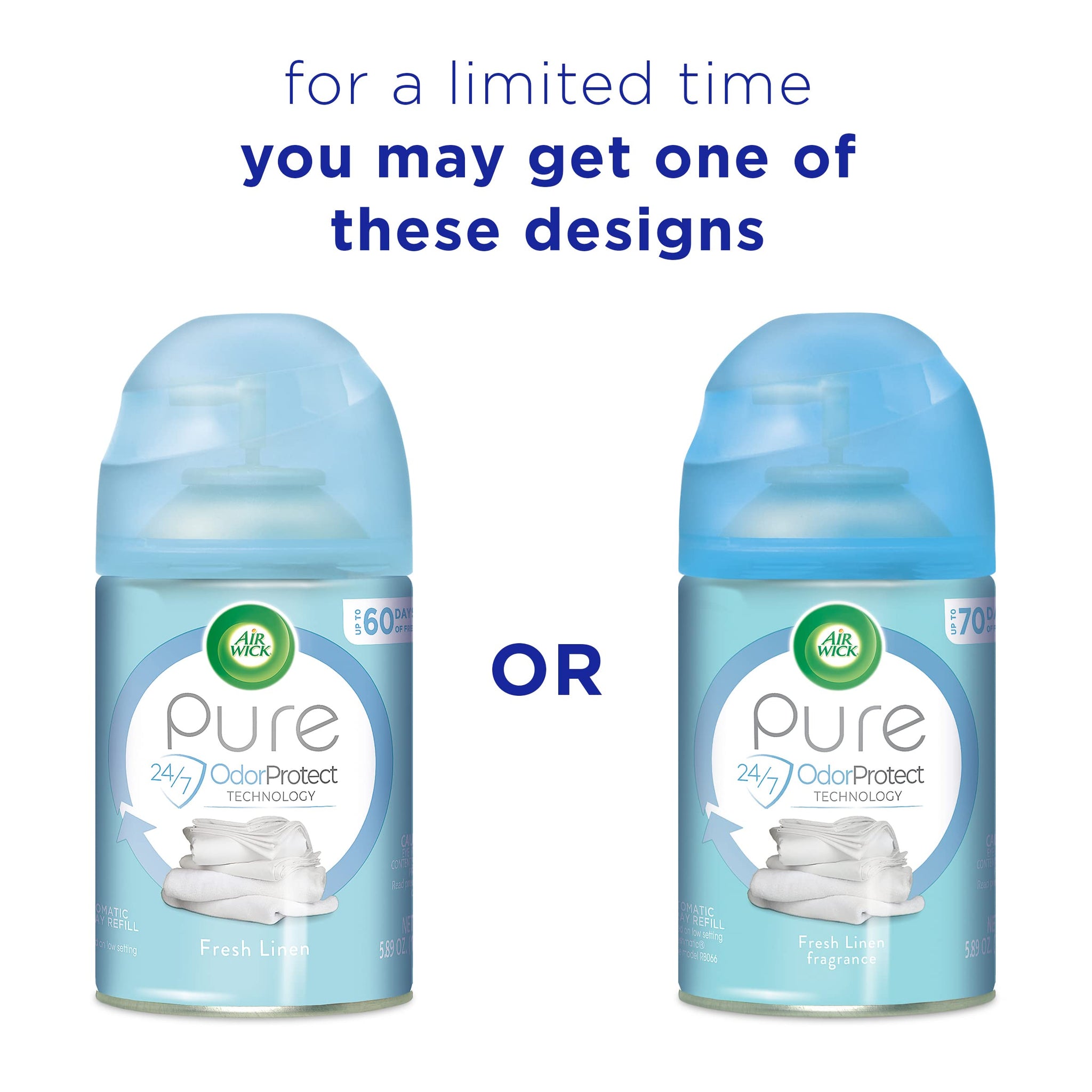 Air Wick Pure Freshmatic 6 Refills Automatic Spray, Fresh Linen, 6ct, New Look, Same familiar smell of Fresh Laundry, Essential Oil, Odor