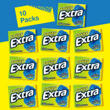 EXTRA SOURS Blue Raspberry Sugar Free Chewing Gum, Sour Candy Bulk Gum Packs, 15 Stick Pack, 10 Count