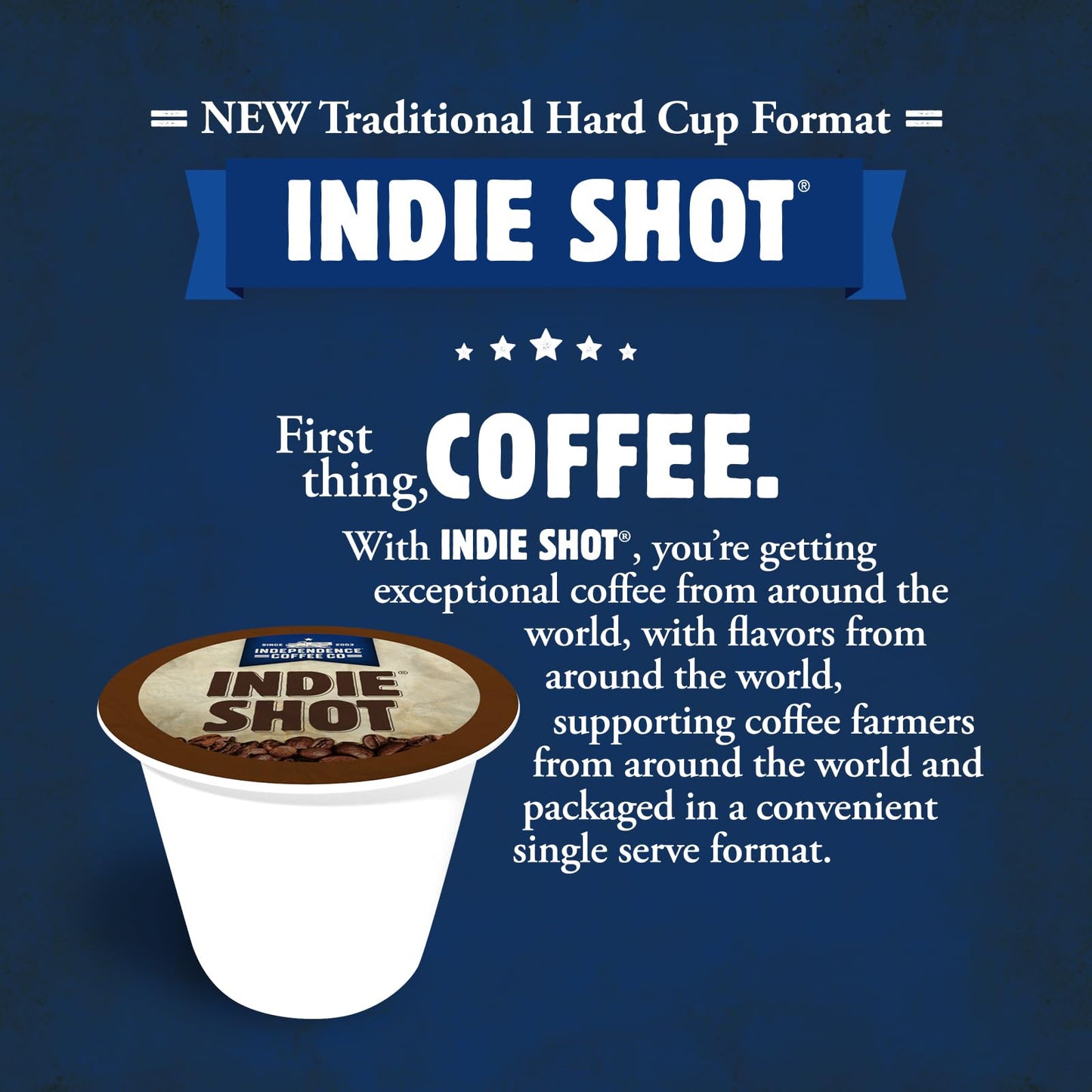 Independence Coffee Co. Jet Fuel Intense and Heavy Body, Dark Roast, Single Serve Coffee K Cup Pods, 12 Count