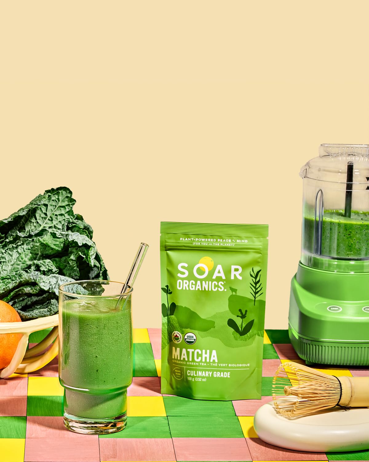 Soar Organics - Culinary Grade Matcha Green Tea Powder - Authentic Japanese Origin - For Lattes, Smoothies & Baking (3.52 oz)