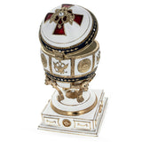 BestPysanky Red Cross on White Enamel Royal Inspired Imperial Easter Egg