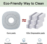 2 Pack 9 Inch Square Microfiber Pad Refill Compatible with True & Tidy Thick SPIN-800 TrueClean Mop, M16 and Most Square Spin Mop, Bucket - Grey