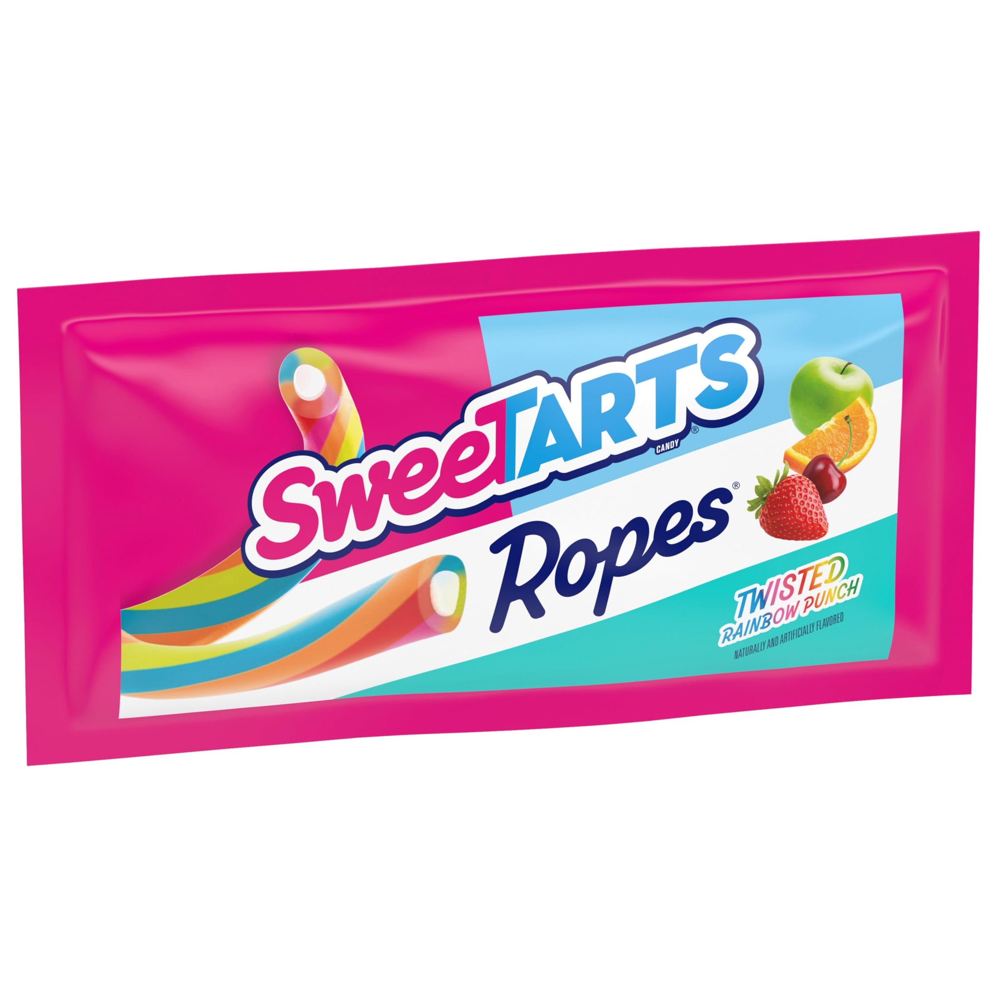 SweeTARTS Ropes Candy, Variety Mix, Cherry Punch, Twisted Rainbow Punch, Tangy Strawberry, Soft and Chewy, 15 oz