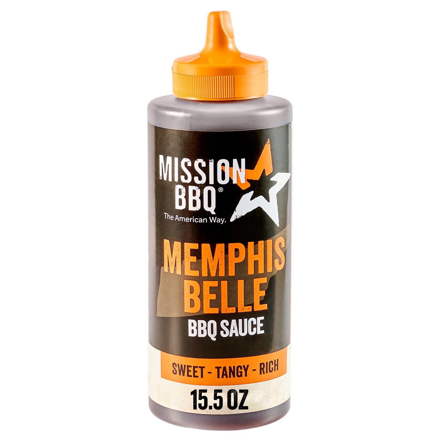 MISSION BBQ BBQ Sauce, Memphis Belle, A Memphis Style Barbecue Sauce That Is Perfect For Adding A Sweet, Tangy, Smoky Flavor to Chicken, Brisket, Ribs