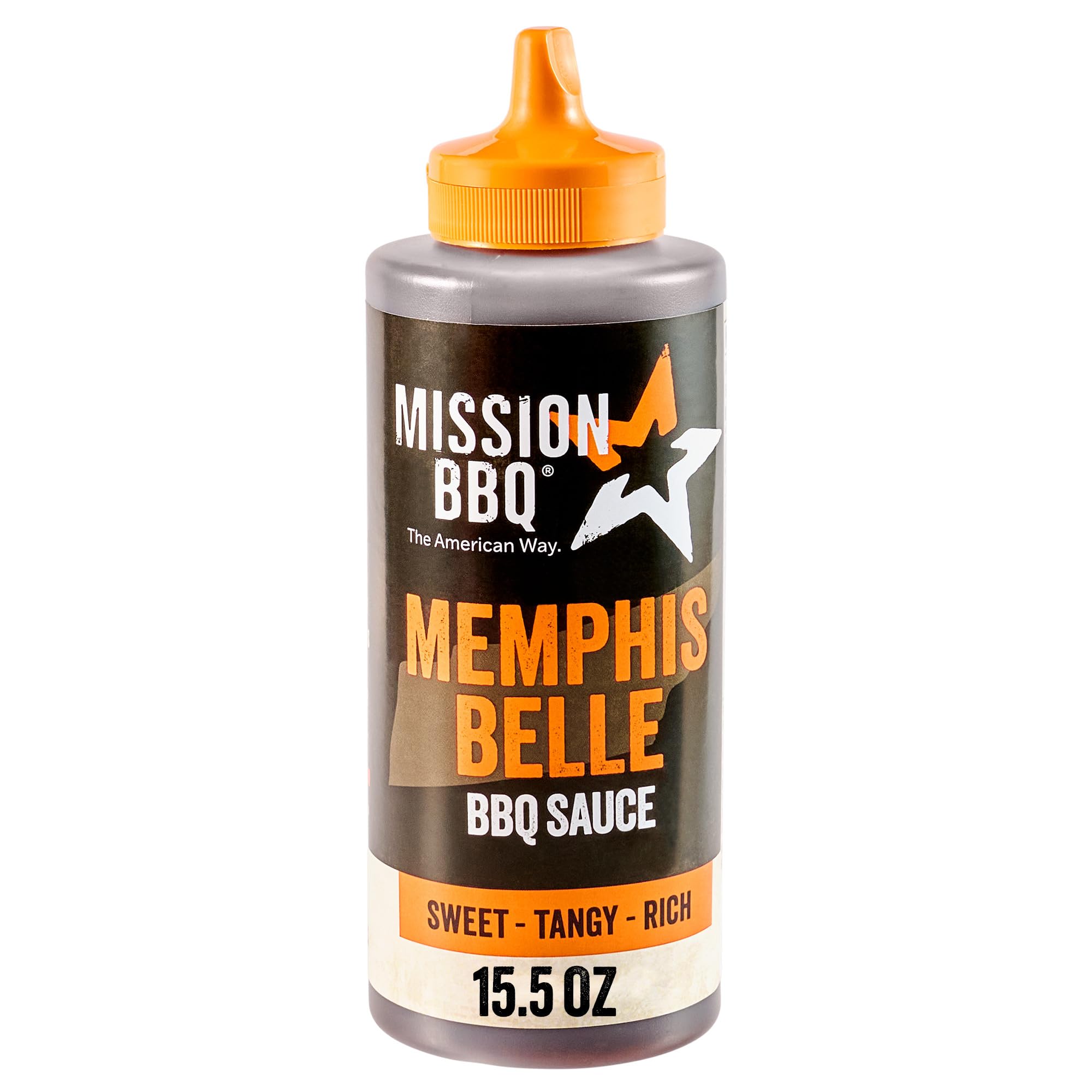 MISSION BBQ BBQ Sauce, Memphis Belle, A Memphis Style Barbecue Sauce That Is Perfect For Adding A Sweet, Tangy, Smoky Flavor to Chicken, Brisket, Ribs