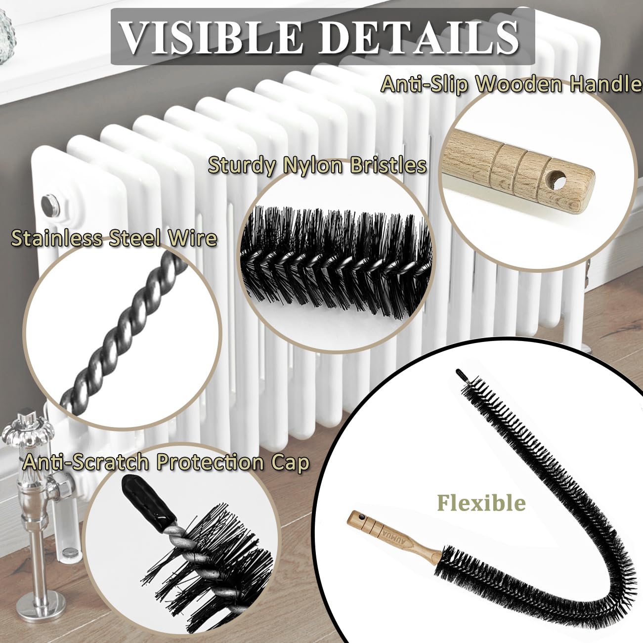 Clothes Dryer Lint Brush, 29.5" Long Flexible Lint Vent Trap Cleaning Tool, Refrigerator Condenser Coil Brush, Dryer Lint Removal Cleaner Brush