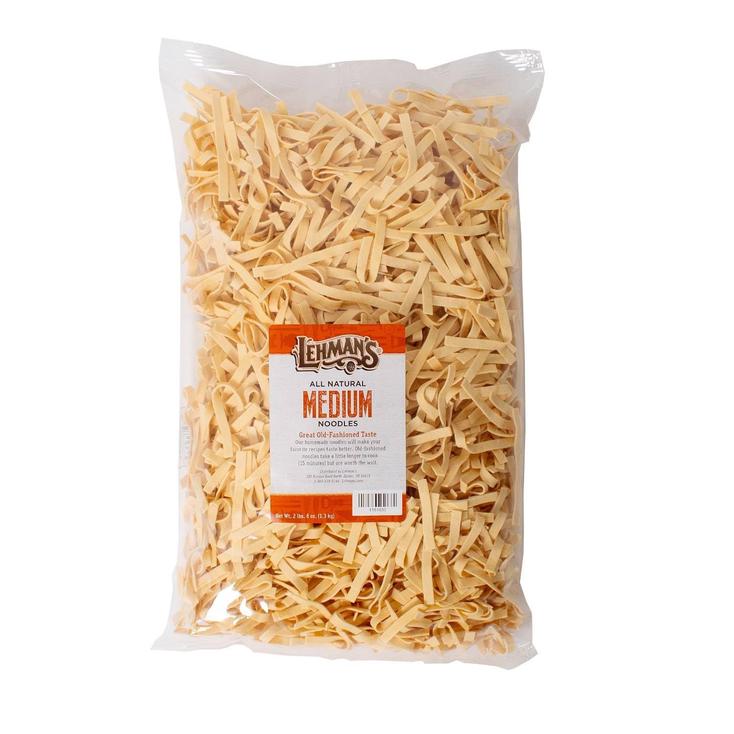 Lehman's Homemade Egg Noodles, All Natural USA Made Amish Pasta, Case of Four Big 40 oz Bags, Medium .25 inch Width