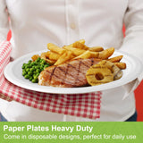 GREENESAGE Paper Plates 10 inch Bulk, 100 Pack Compostable Paper Plates Heavy Duty, White Paper Plates Large Sturdy, Eco Friendly Disposable Plates