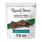 RUSSELL STOVER Sugar Free Dark Chocolate Almond & Sea Salt Bark, 7.5 oz bag (? 24 pieces)